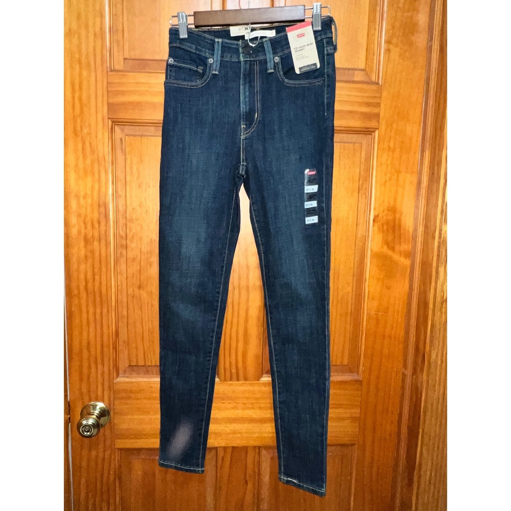 Levis 721 High Rise Skinny Jeans Womens 27x30 Dark Wash Indigo Denim